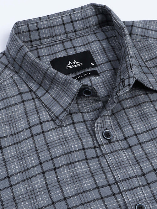 Men's Premium Oxford Grey Checks Shirt