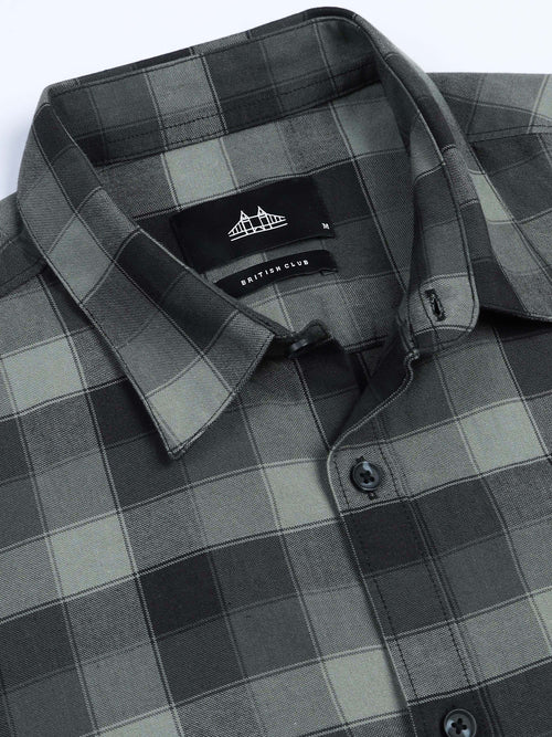 Men's Premium Oxford Checks Green Shirt