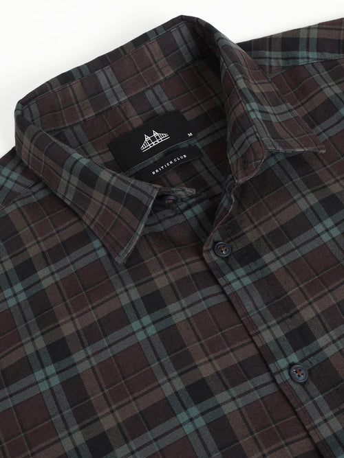 Men Smart Slim Fit Tartan Checks Checked Casual Shirt