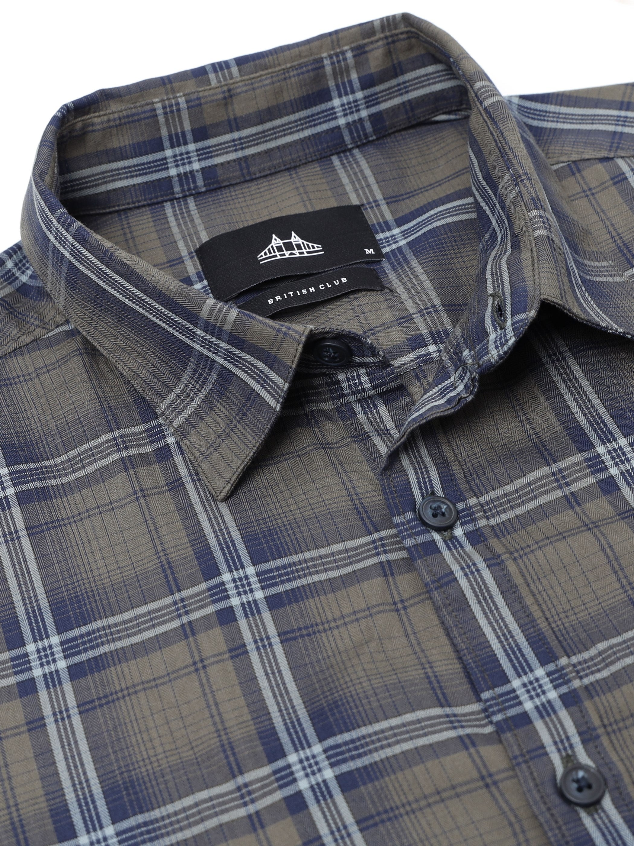 Men Smart Slim Fit Checked Casual Shirt