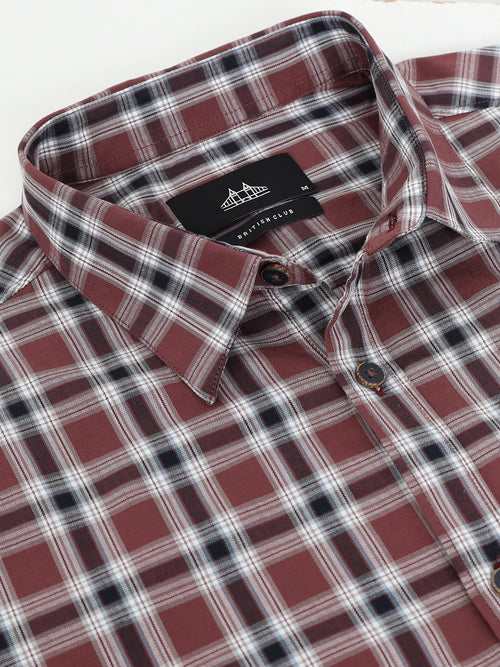Men Smart Slim Fit Checked Casual Shirt