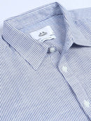 Men Stripes Navy Shirts