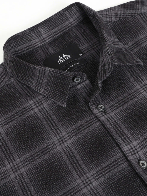 Men Smart Slim Fit Checked Casual Shirt