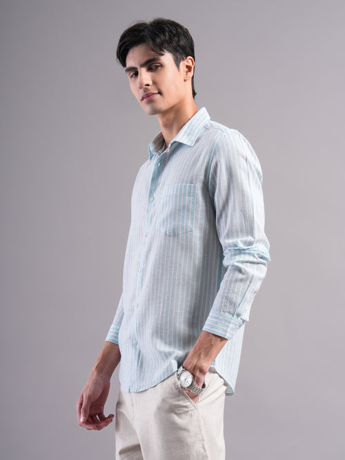 Men Smart Slim Fit Striped Casual Shirt