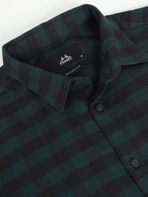 Men Smart Slim Fit Buffalo Checks Checked Casual Shirt