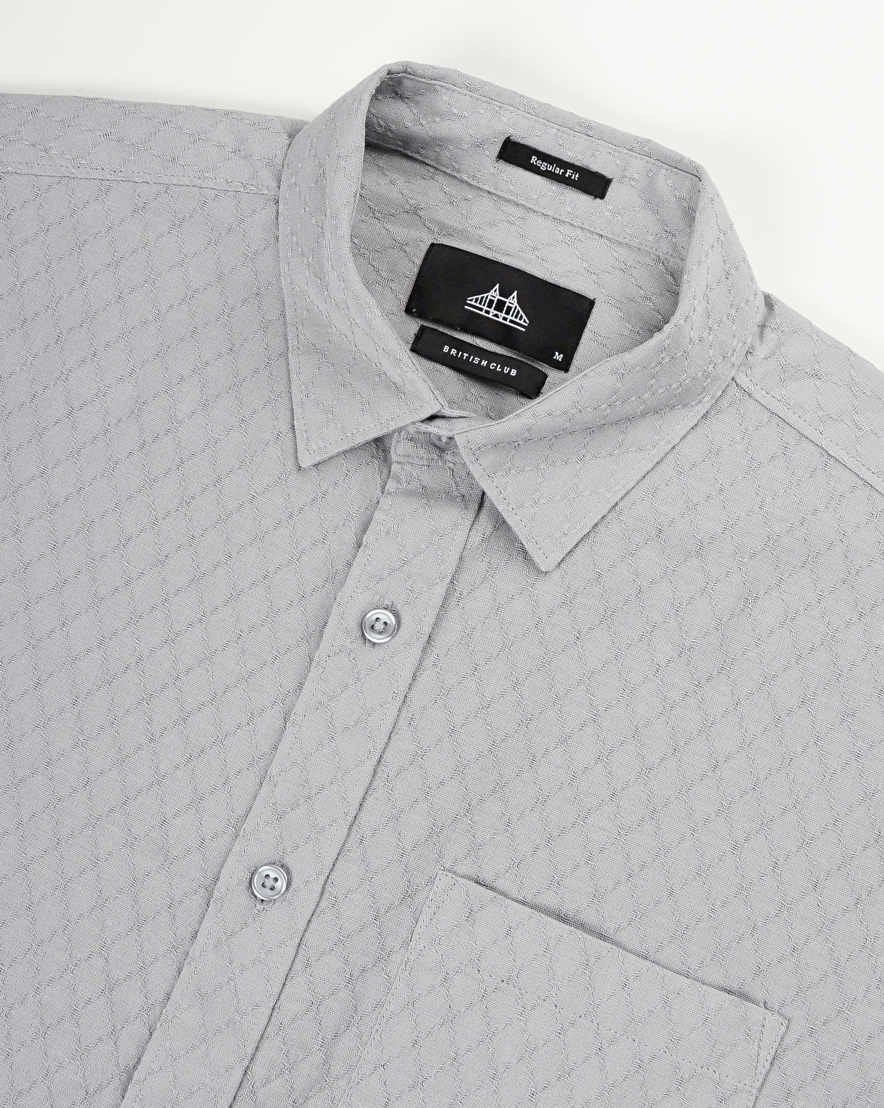 MEN'S SELF DESIGN REGULAR FIT SHIRT