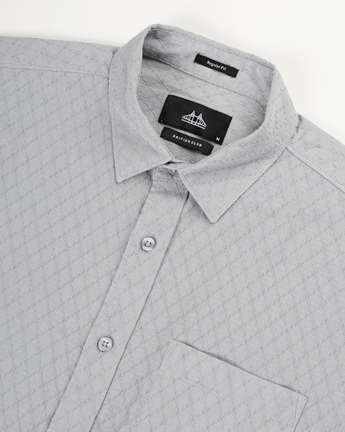 MEN'S SELF DESIGN REGULAR FIT SHIRT
