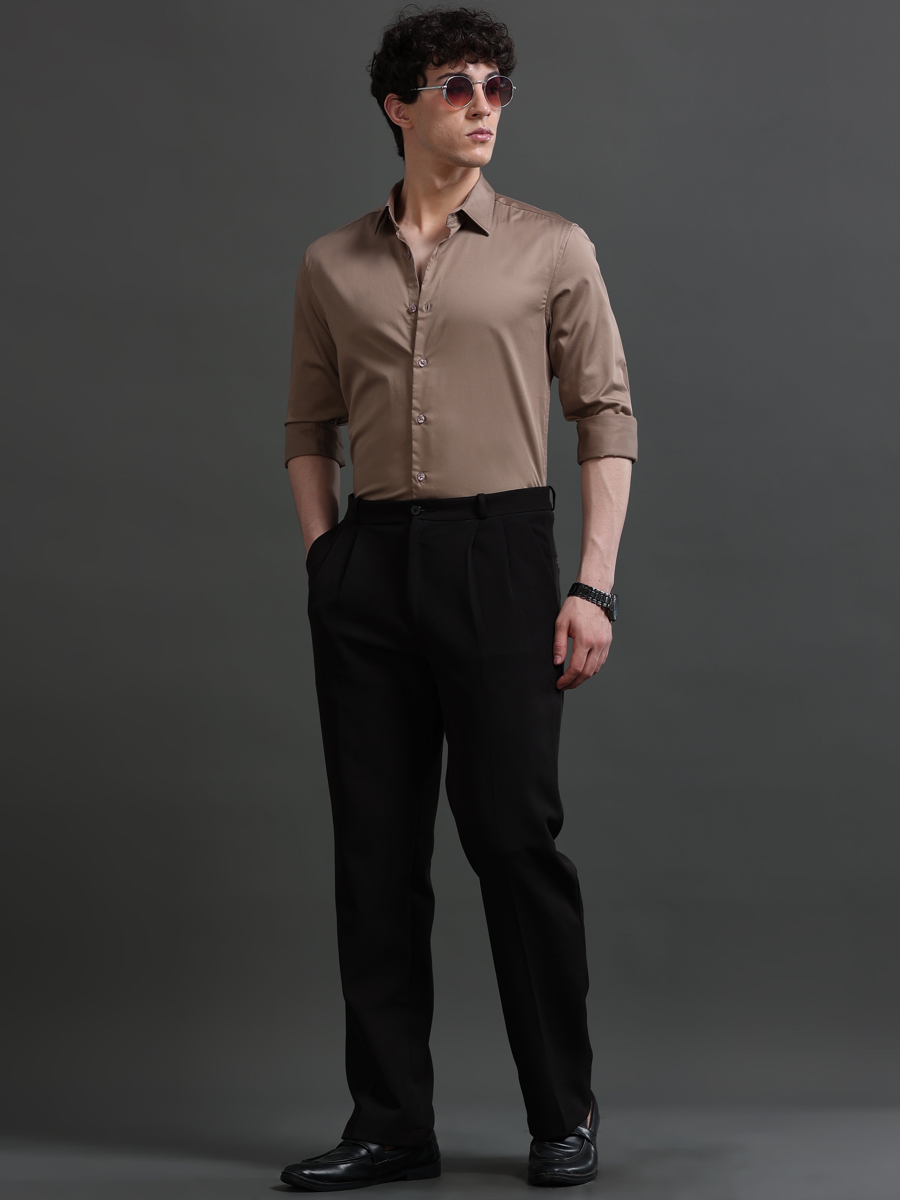 Men Smart Slim Fit Semiformal Shirt