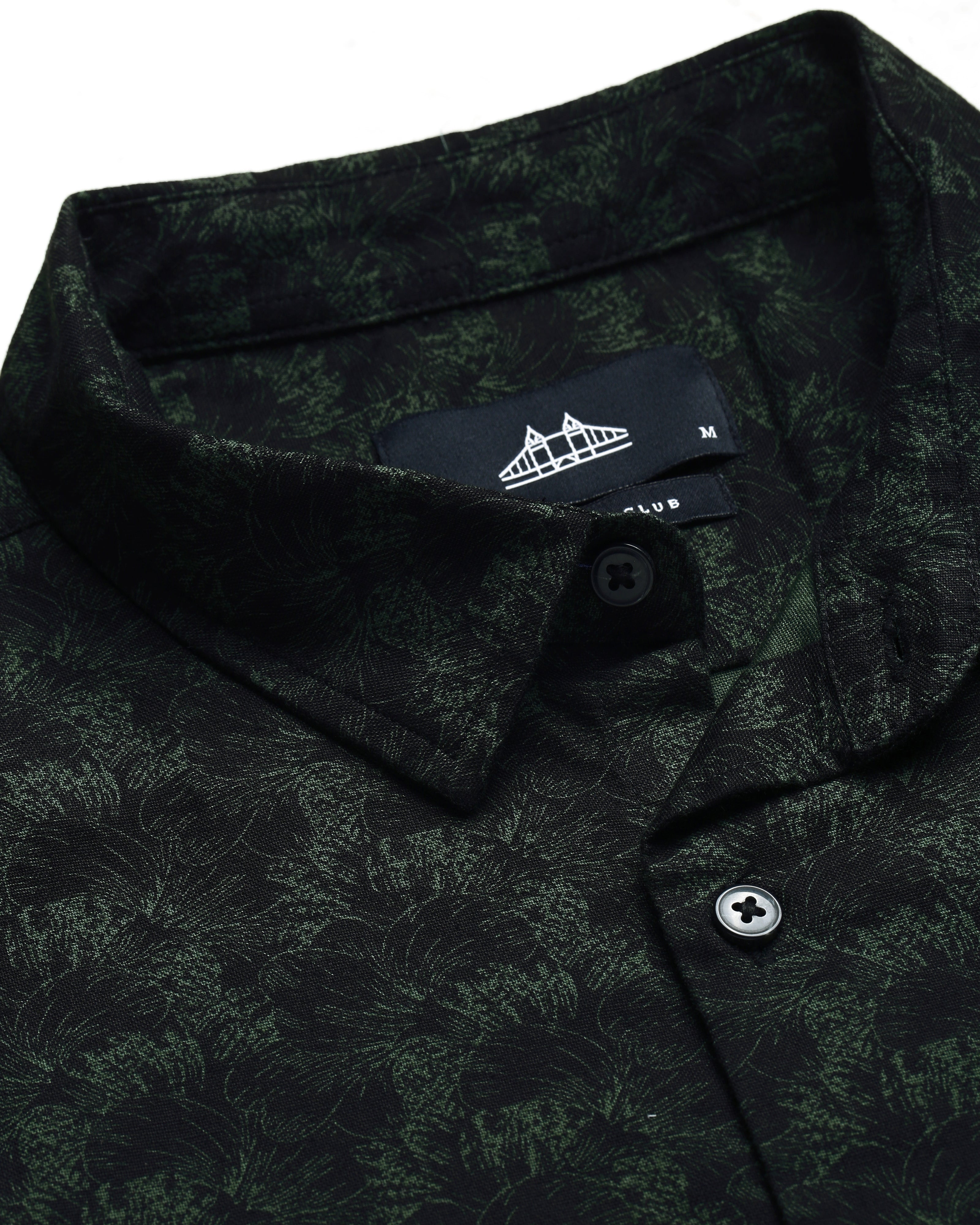 Smart Slim Fit Floral Printed Spread Collar Cotton Casual Shirt