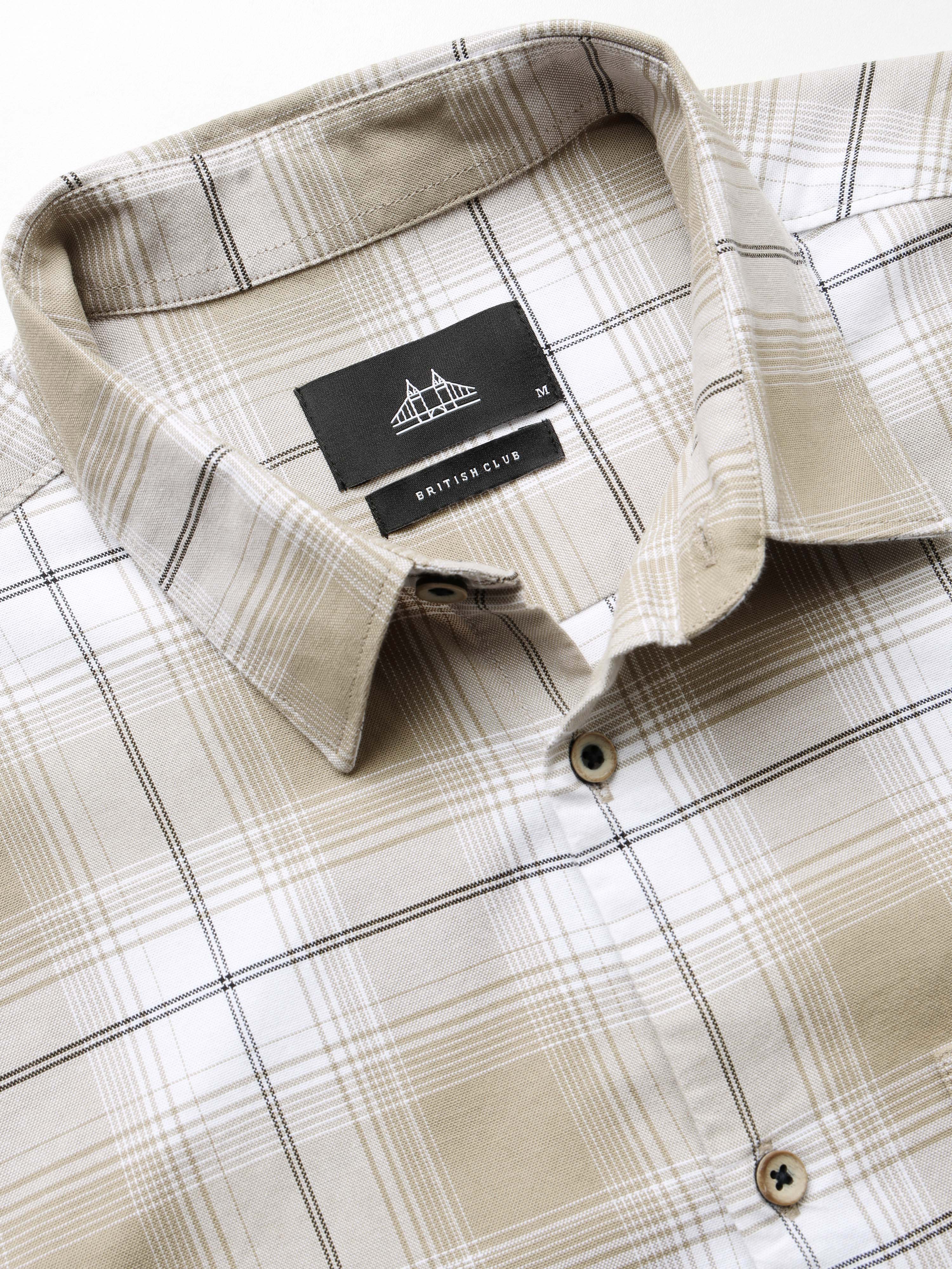 Men's Slim Fit Checked Cotton Shirt