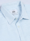 Men Stripes Blue Shirts