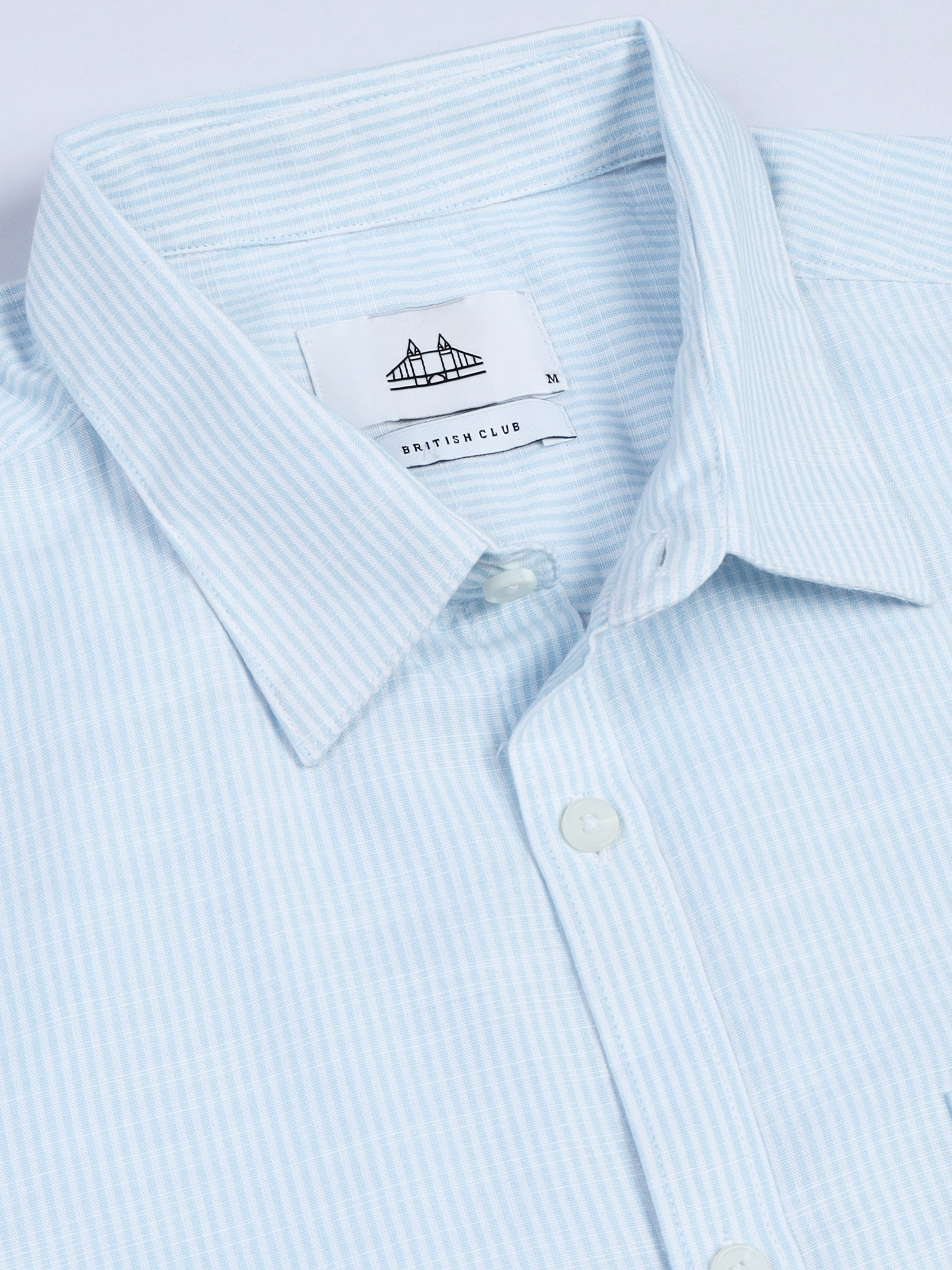 Men Stripes Blue Shirts