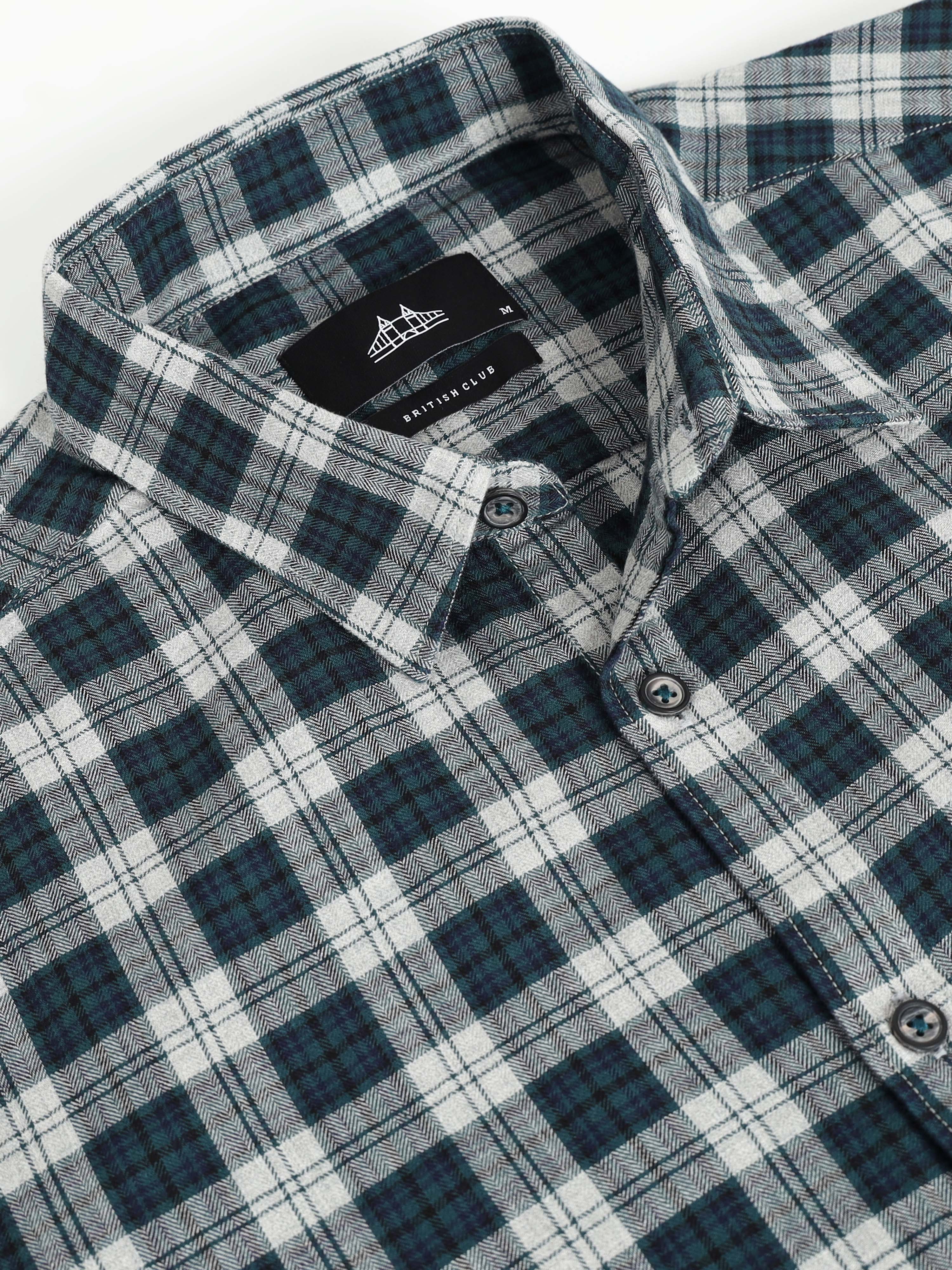 Men Smart Slim Fit Tartan Checks Checked Casual Shirt