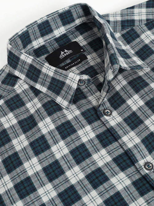 Men Smart Slim Fit Tartan Checks Checked Casual Shirt