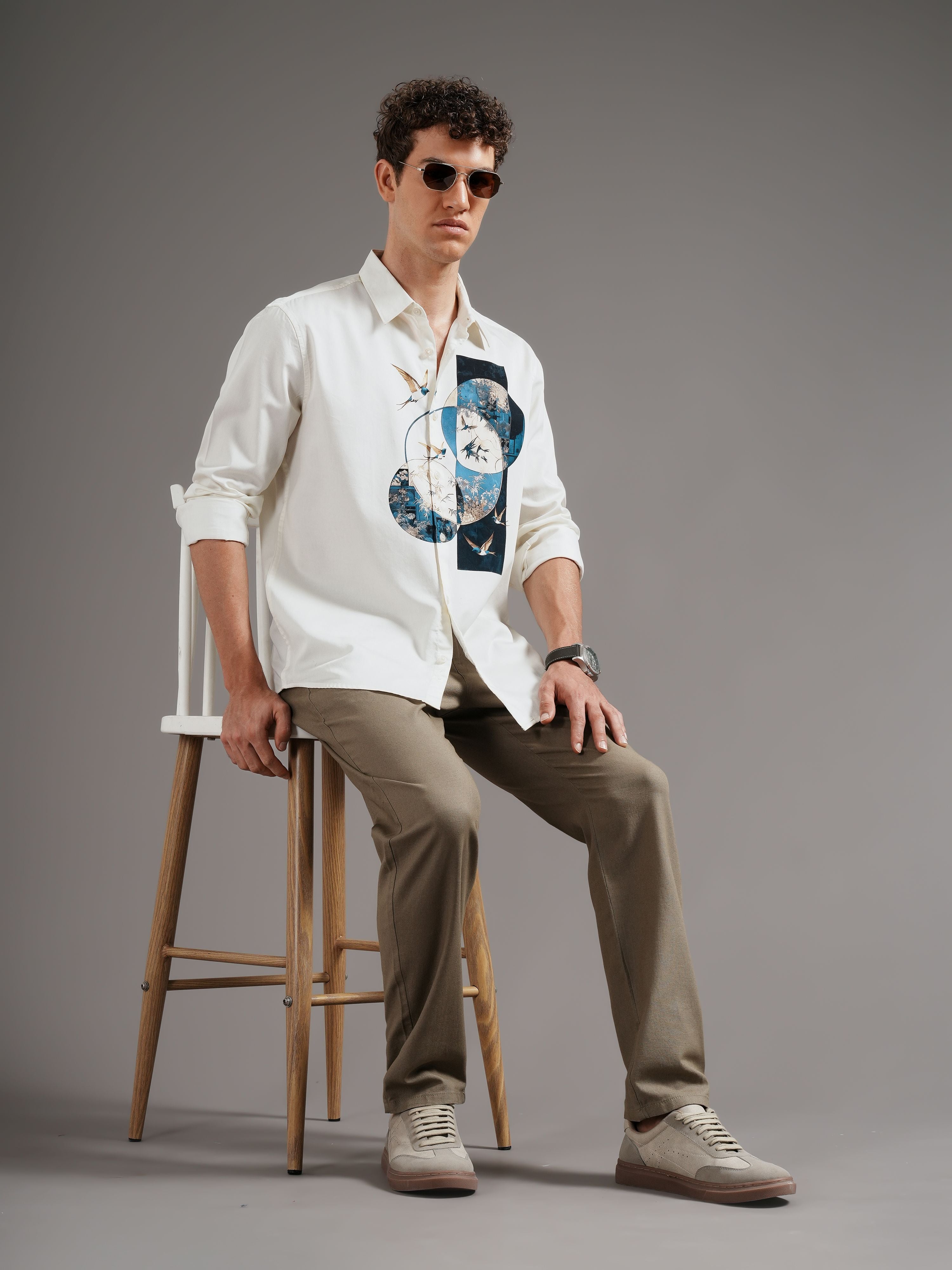 Men Smart Slim Fit Printed Casual Shirt