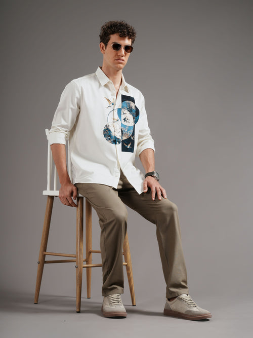 Men Smart Slim Fit Printed Casual Shirt