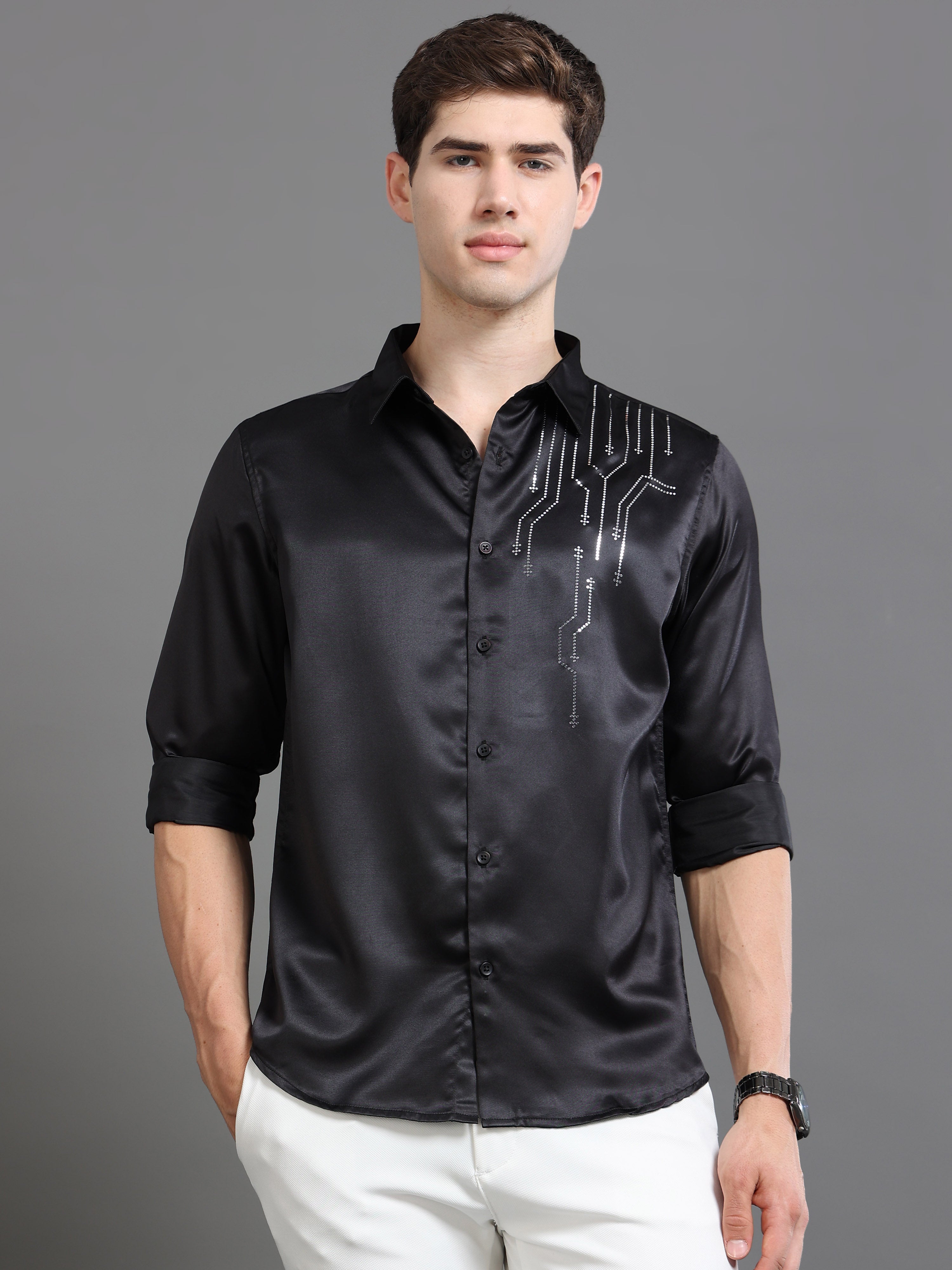 Men Smart Slim Fit Printed Party Shirt