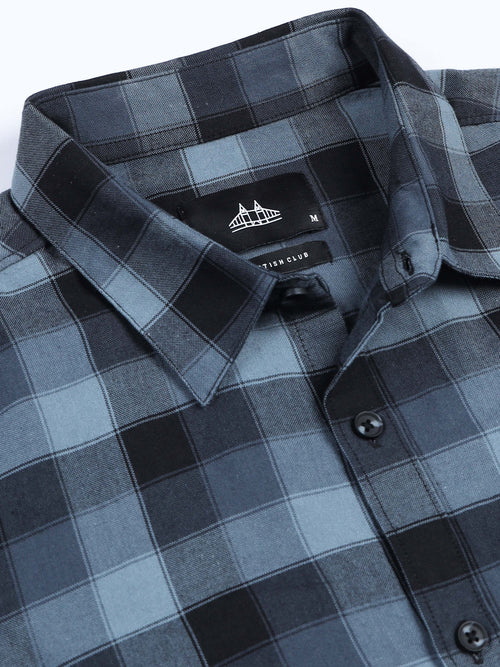 Men's Premium Oxford Blue Checks Shirt