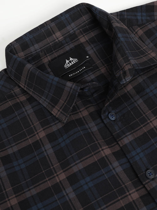 Men Smart Slim Fit Tartan Checks Checked Casual Shirt