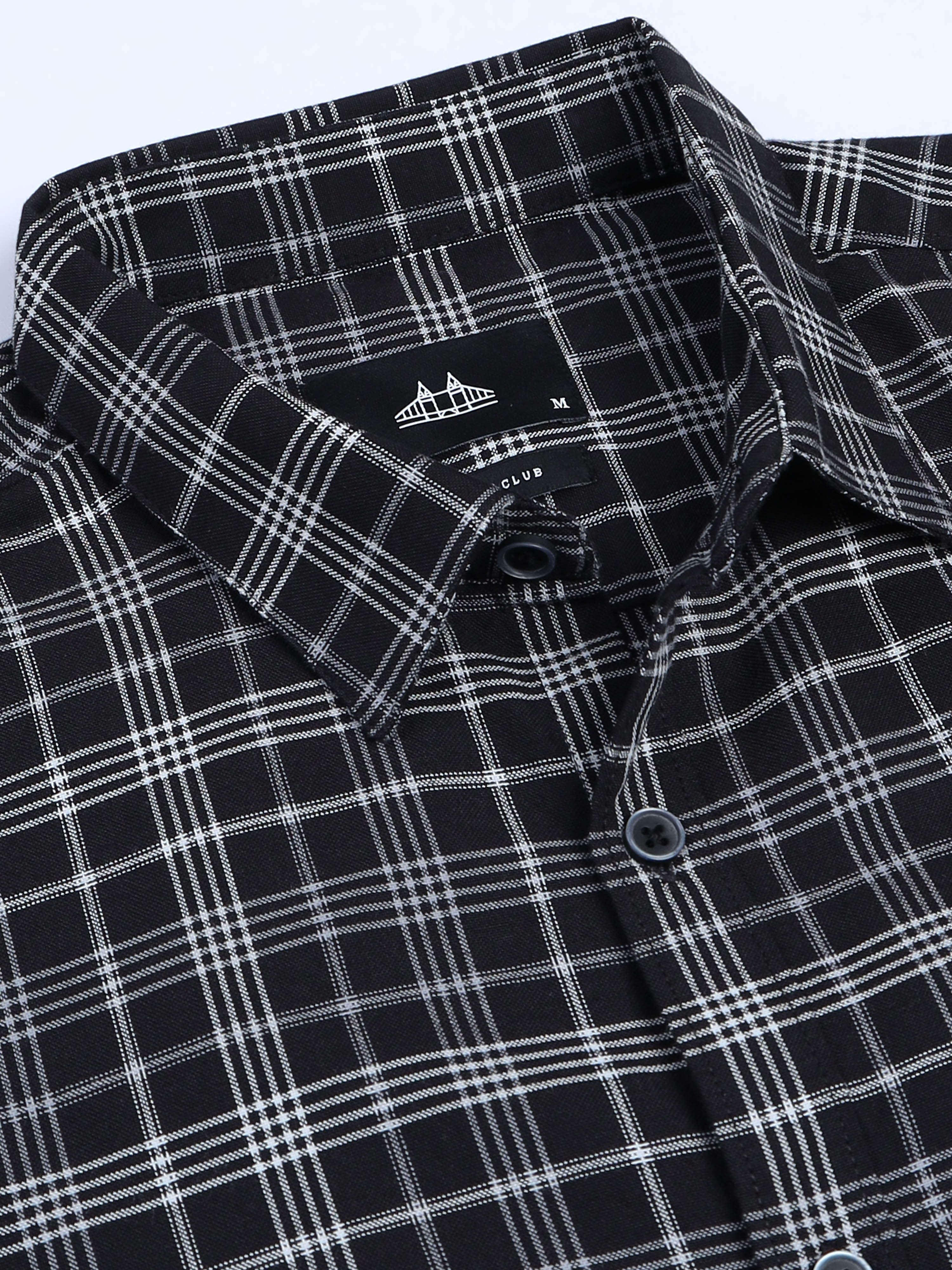 Men's Premium Oxford Checks Black Shirt