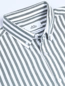 Men Stripes Green Shirts