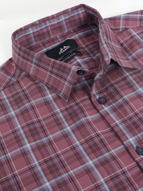 Men Smart Slim Fit Tartan Checks Checked Casual Shirt