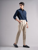 Men Low-Rise Relaxed Fit Stretchable Pleated Chinos