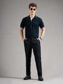 Men Tailored Straight Fit Low-Rise Trousers