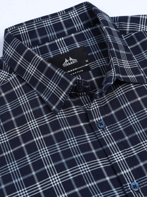 Men's Premium Oxford Checks Blue Shirt