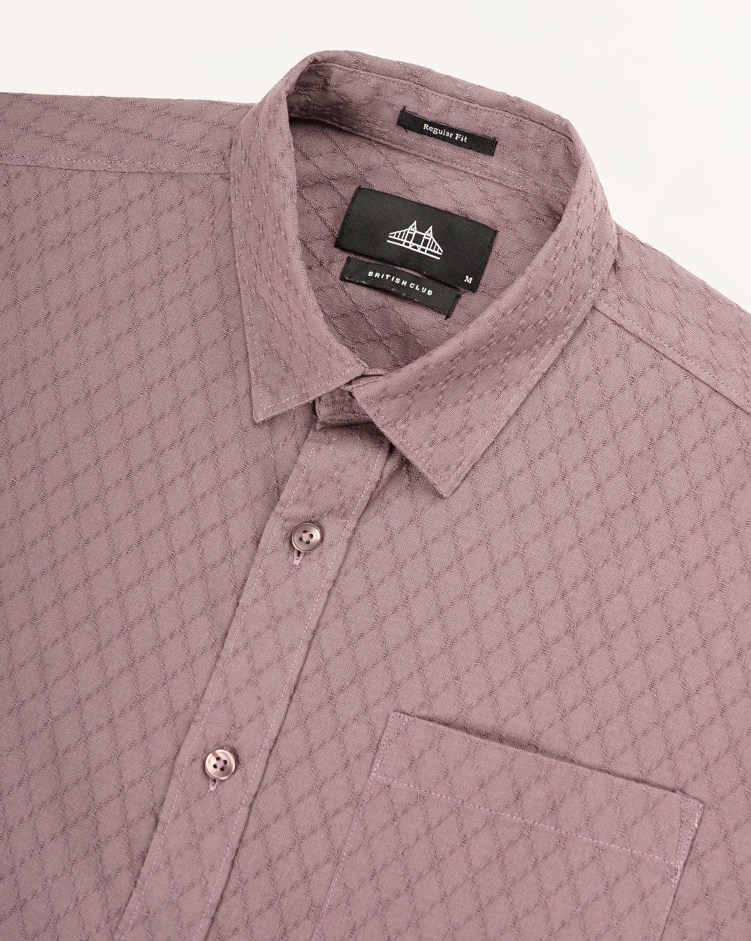 MEN'S SELF DESIGN REGULAR FIT SHIRT