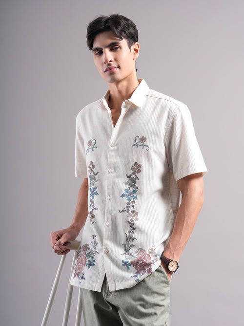 Men Smart Floral Printed Casual Shirt