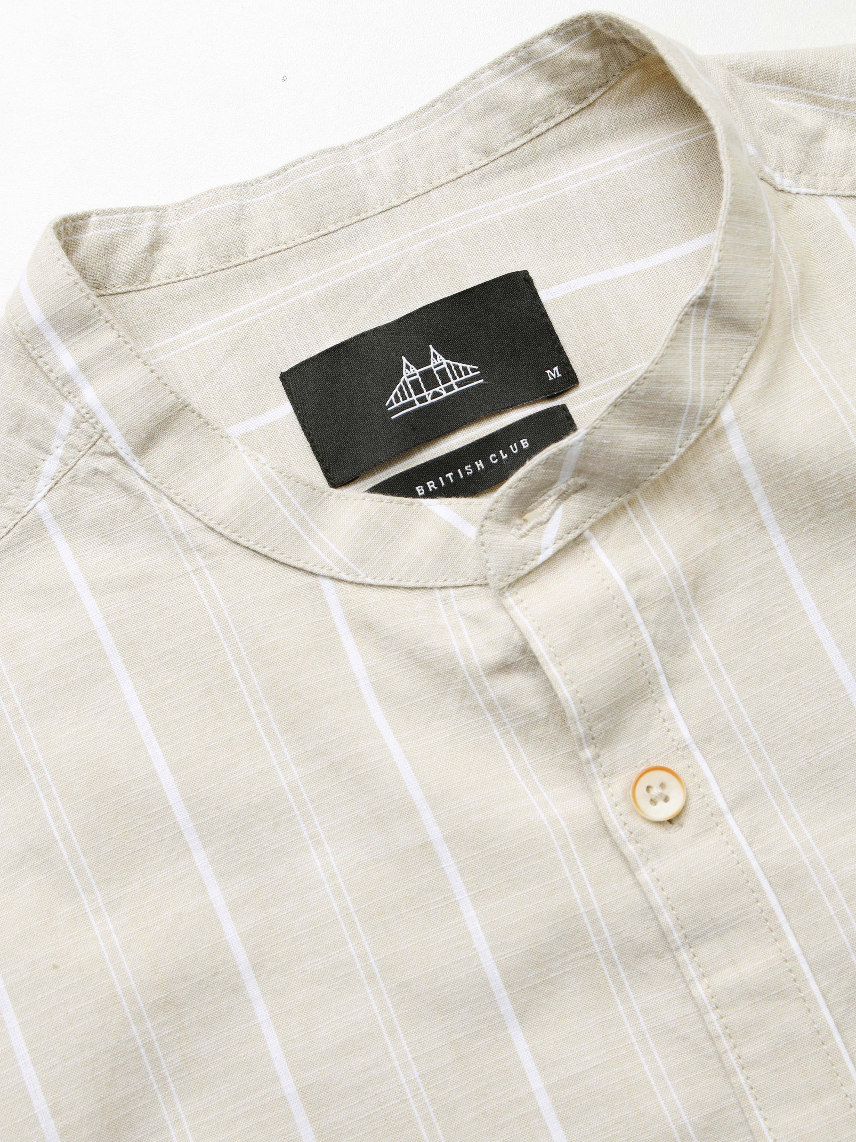 Men's Slim Fit Stripes Cotton Shirt