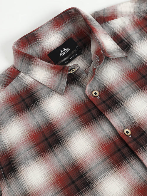 Men Smart Slim Fit Tartan Checks Checked Casual Shirt