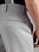 Men Tailored Straight Fit Low-Rise Trousers