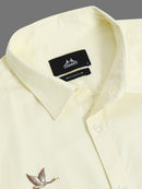 Men Oxford Embroidary Slim Fit Shirt