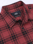 Men's Melange Twill Red Checks Shirts