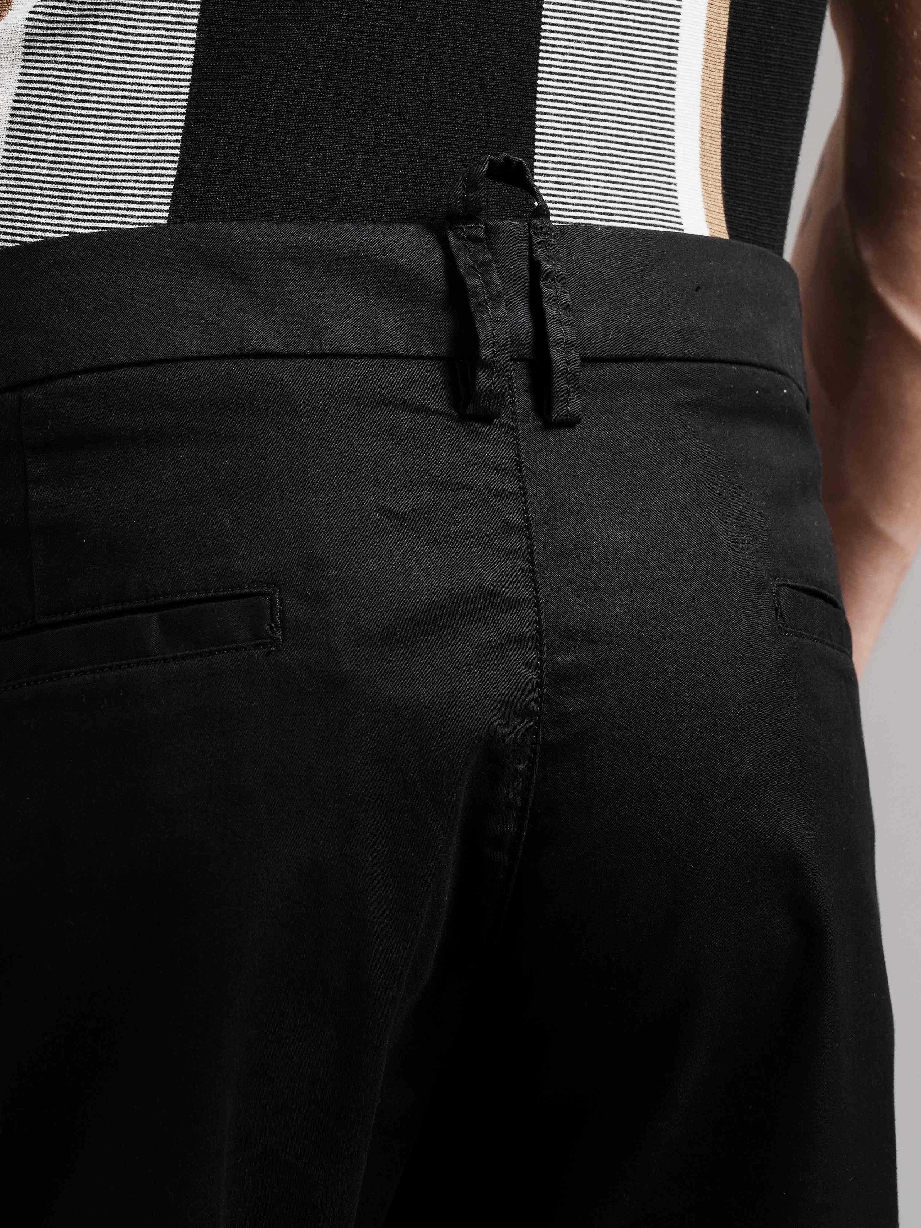 Men Tailored Low-Rise Chinos Trousers