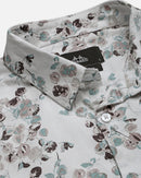 Men Smart Slim Fit Floral Printed Cotton Casual Shirt