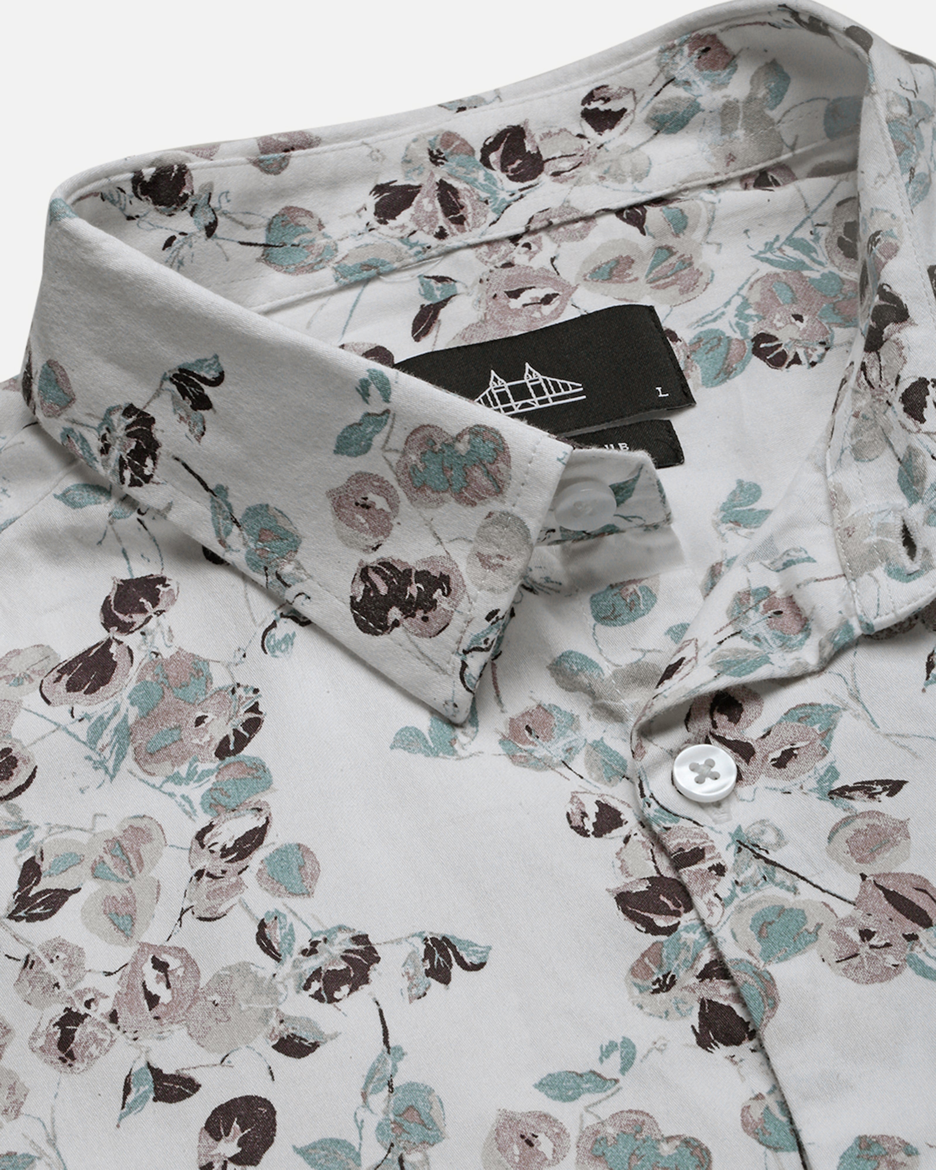 Men Smart Slim Fit Floral Printed Cotton Casual Shirt