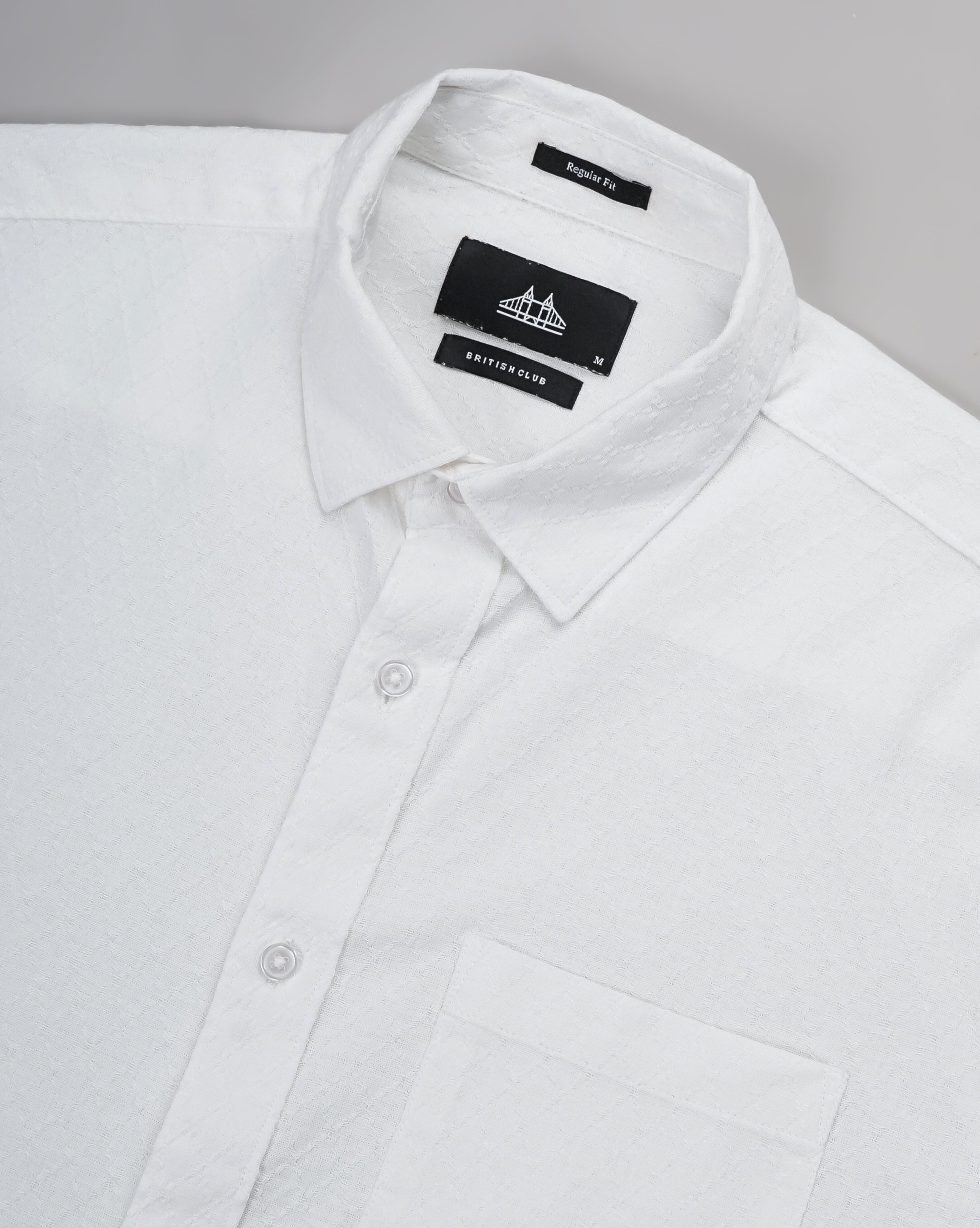 MEN'S SELF DESIGN REGULAR FIT SHIRT