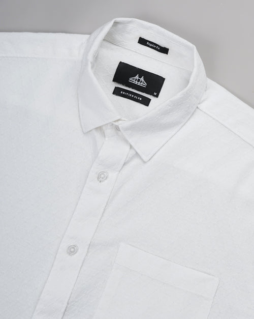 MEN'S SELF DESIGN REGULAR FIT SHIRT
