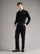 Men Tailored Straight Fit Low-Rise Trousers