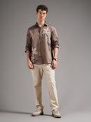 Men Smart Slim Fit Printed Casual Shirt