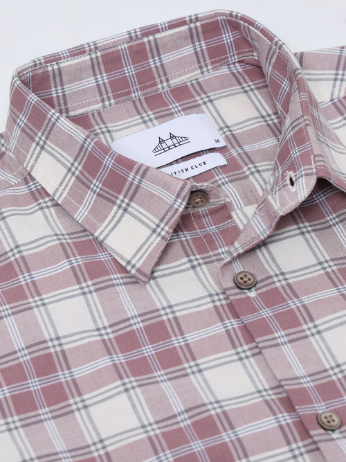 Men Smart Slim Fit Checked Casual Shirt