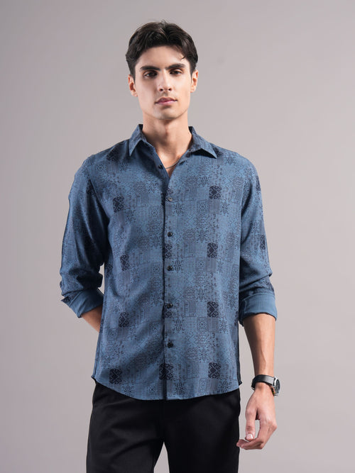 Men Printed Slim Fit Shirt