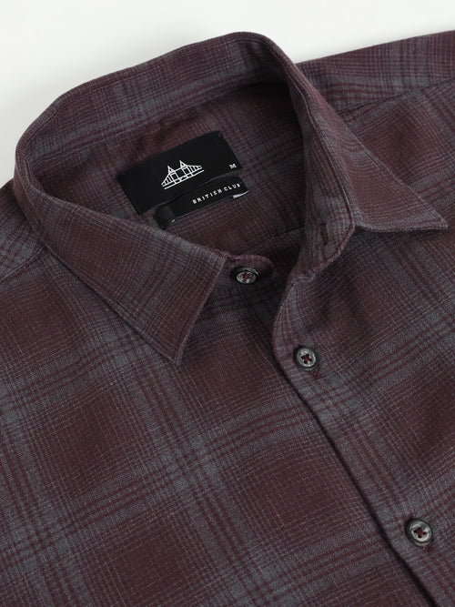 Men Smart Slim Fit Checked Casual Shirt