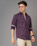 Men Classic Fit Spread Collar Abstract Printed Cotton Casual Shirt