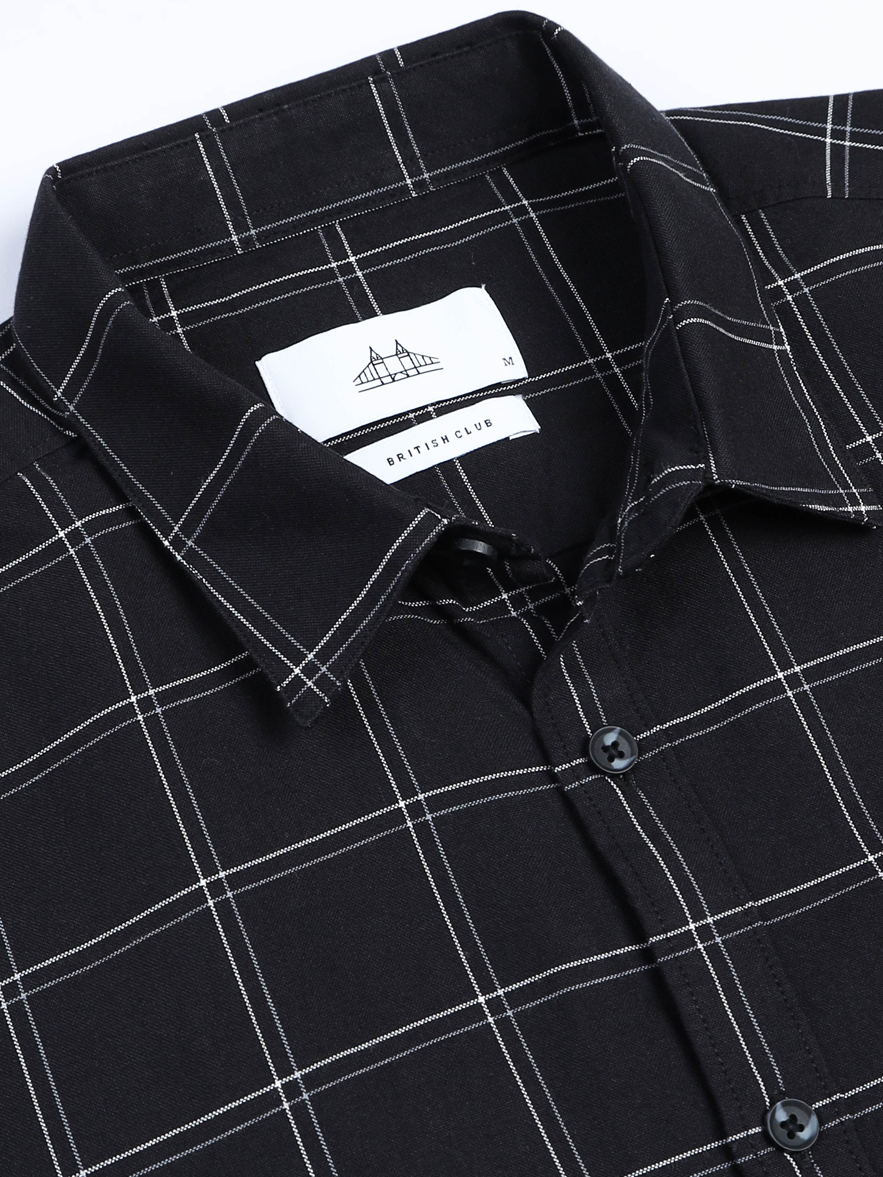 Men's Premium Oxford Black Checks Shirt