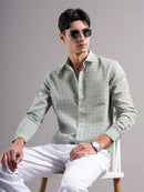 Men Smart Slim Fit Windowpane Checks Checked Casual Shirt