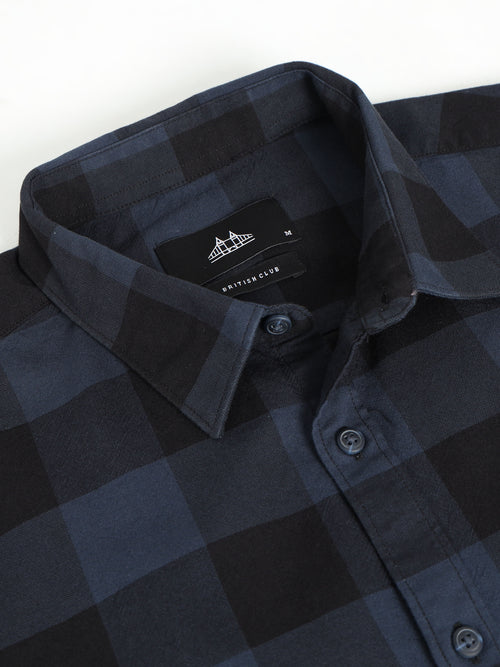 Men Smart Slim Fit Buffalo Checks Checked Casual Shirt
